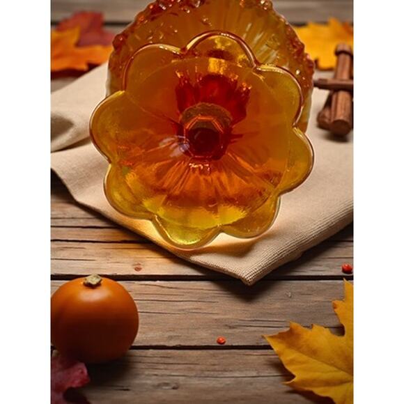 Fenton Tangerine Amberina Rose Compote Pedestal Candy Dish-Vintage MCM-UV Glow - Picture 9 of 10
